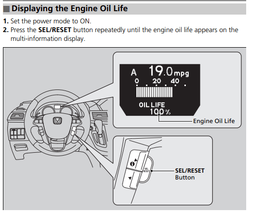 how to display engine oil life