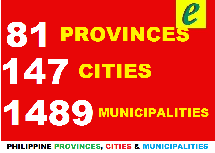 List of 81 Province 147 Cities and 1489 Municipalities in the Philippines