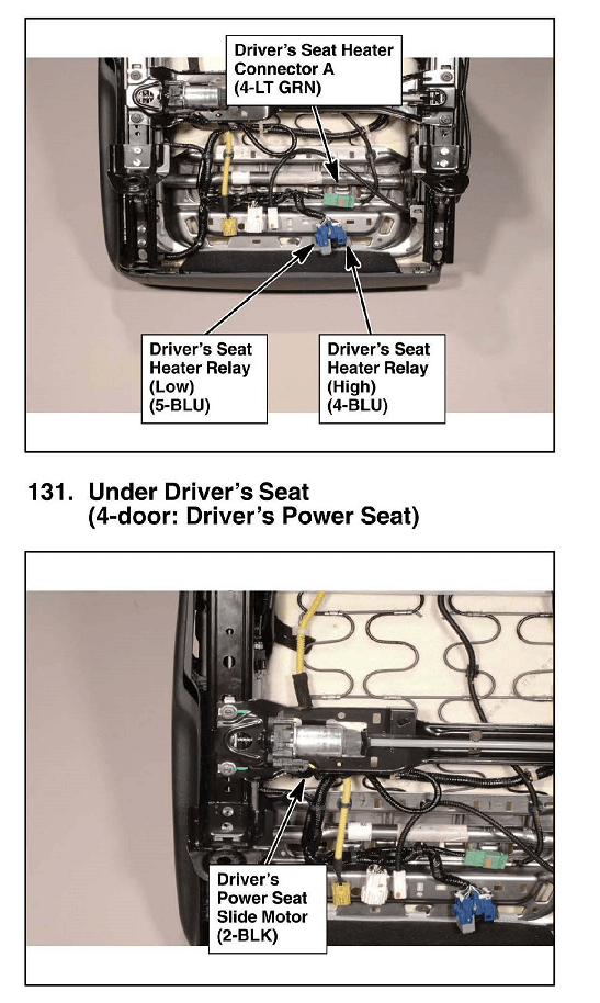 Honda Accord Driver Heater Relay and Slide Motor