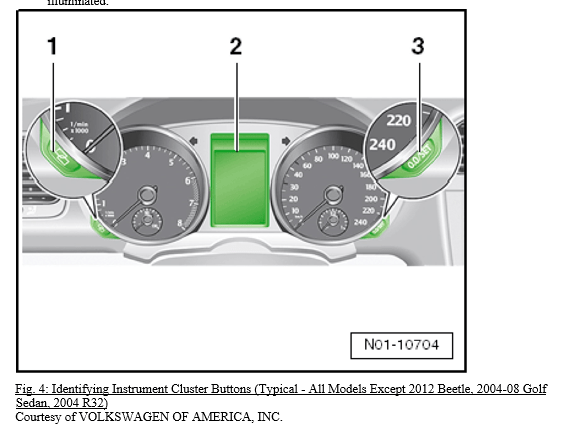 Volkswagen CC 2009 -2013 Service Reminder Indicator Reset 1