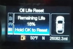 Ford Fusion Remaining Oil display