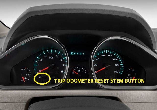 Chevrolet Traverse reset the Oil life using the TRIP ODOMETER RESET STEM BUTTON.