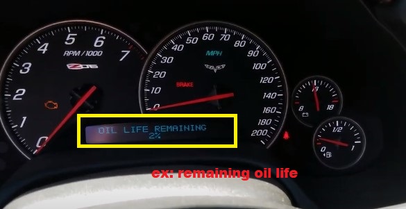 Chevrolet Corvette remaining oil life