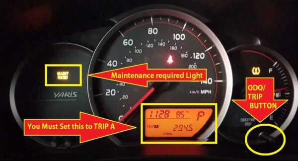 HOW TO RESET: TOYOTA YARIS Service Maintenance Required Indicator