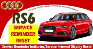 Audi RS6 Service Reminder Due Reset