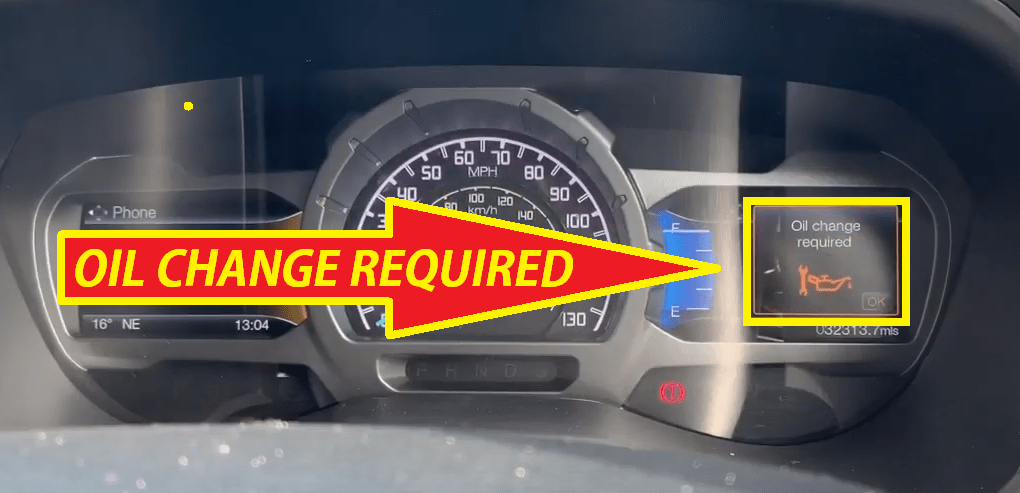 Ford ranger Oil chang required reset