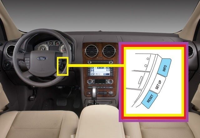 Ford taurus Oil Reset - info reset button on steering wheel
