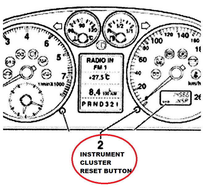 instrument Cluster reset button