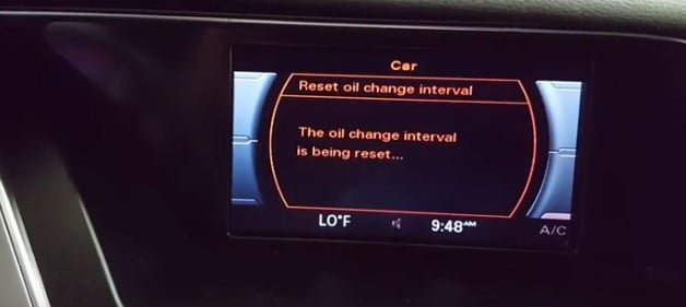 Oil change interval Audi is reset