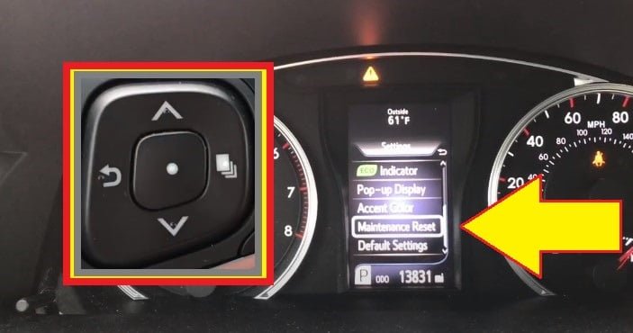 Toyota Camry 2012-2017 Maintenance Required Reset -Navigate maintenance reset