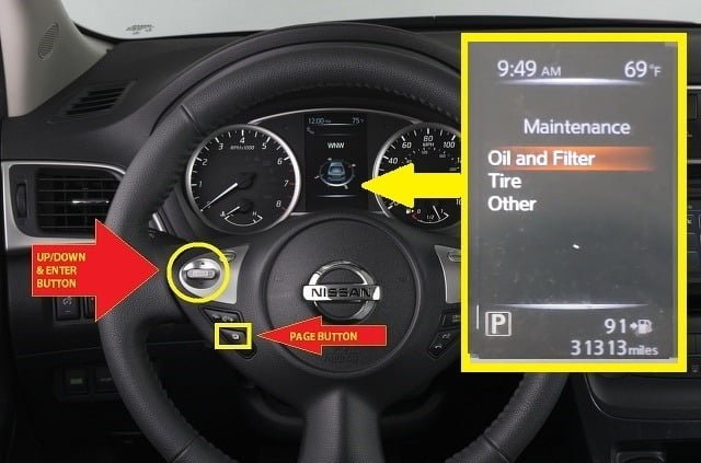 Nissan Sentra Oil Maintenance Light and Tire Pressure Reset