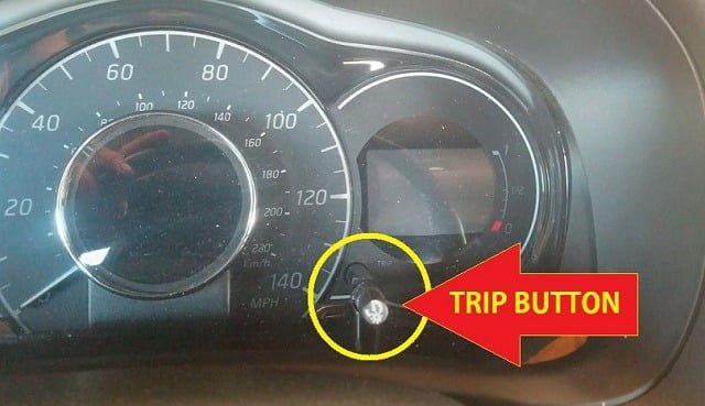 Nissan Versa trip button