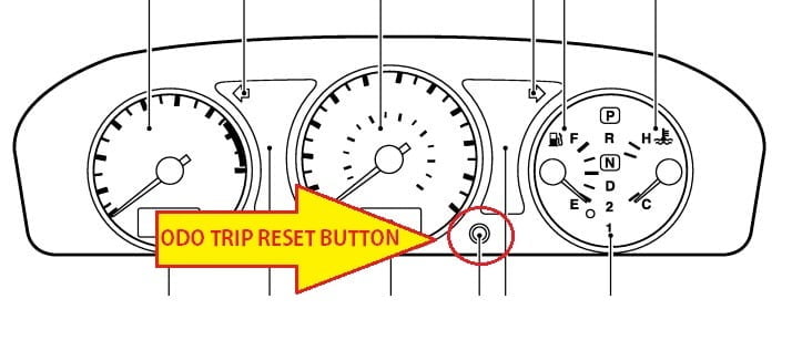 Nissan Xtrail 2000-2007 ODO Trip Reset button