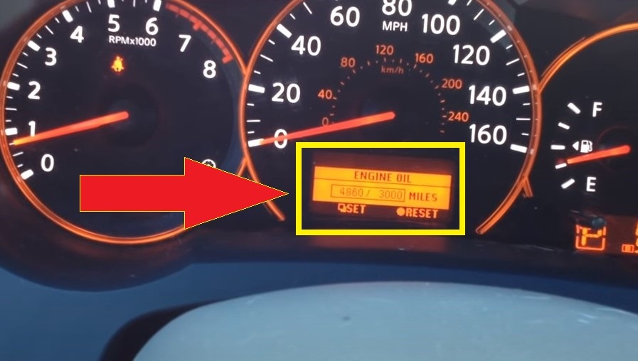 2006-2013 Nissan Altima Oil Reset - Press the Circle Button to Reset then Square Button to Set