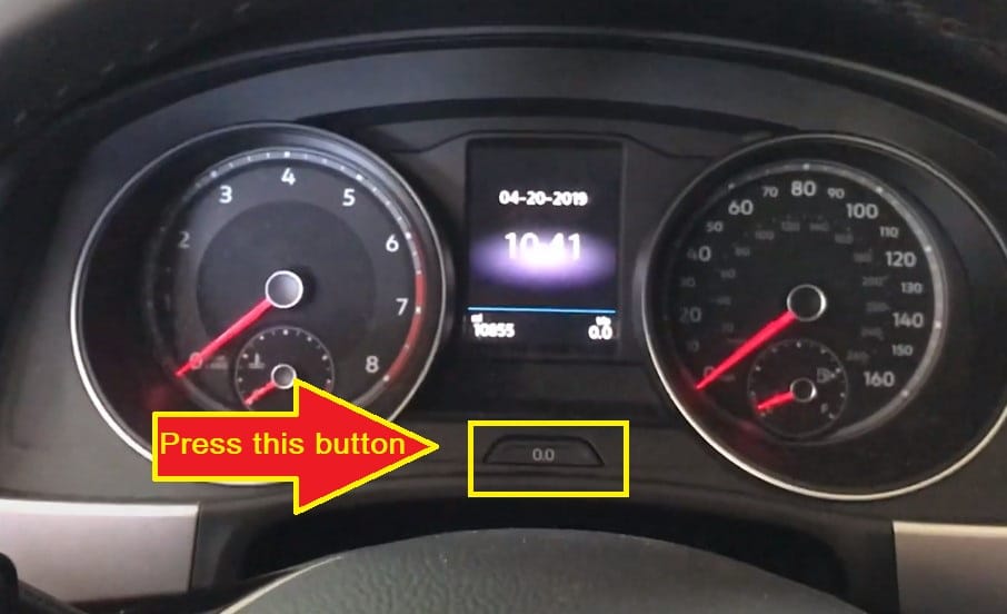 Volkswagen Atlas service maintenance light reset -press the 0.0 button