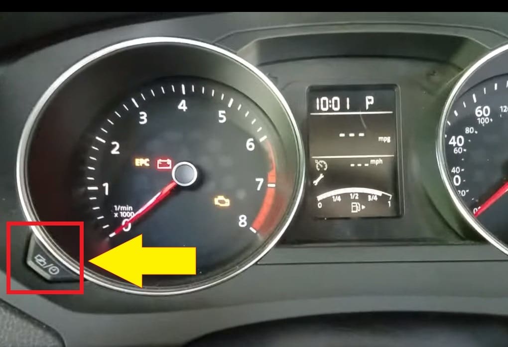 Volkswagen Jetta Service Reminder Reset - Press the button at the left