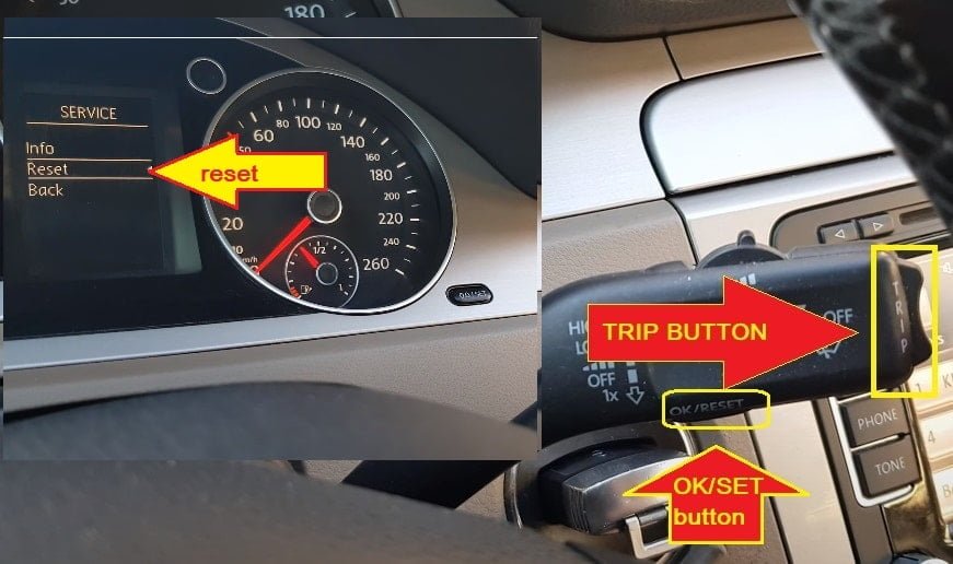 Volkswagen Passat - select resetVolkswagen Passat - select reset