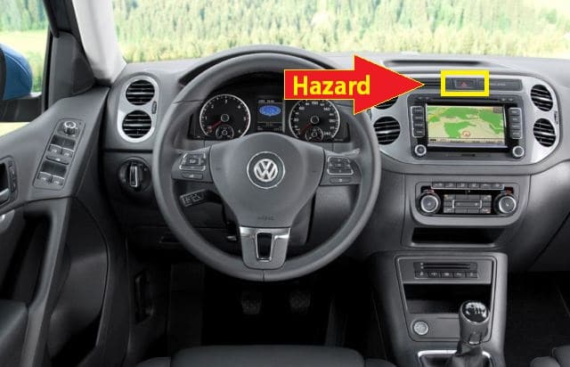 Volkswagen Tiguan Inspect Now reset - Press hazard button