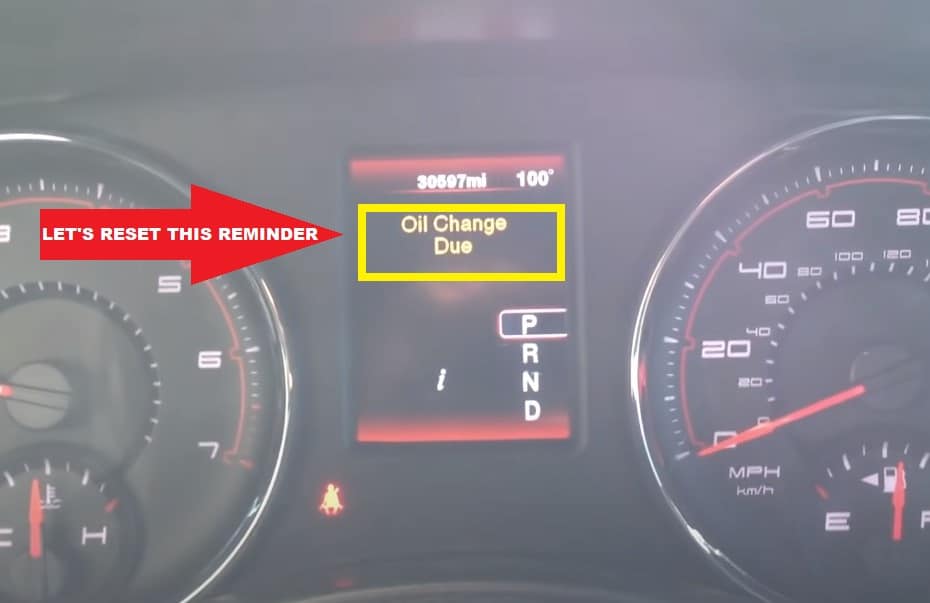Dodge Charger Oil change Due reminder Reset