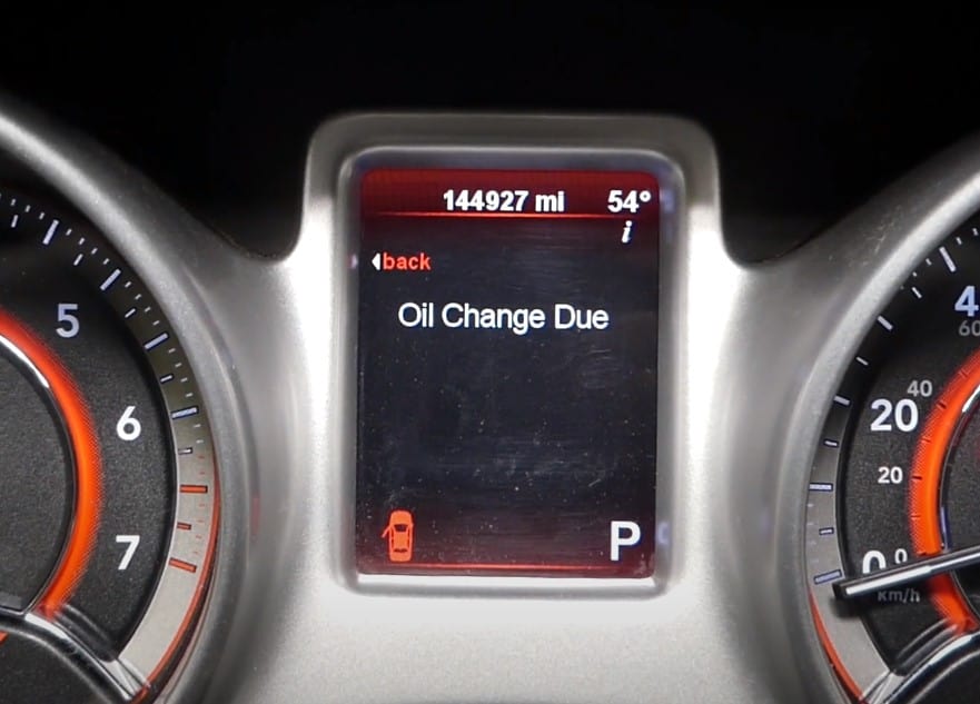 Dodge Journey Oil Change Due Reset
