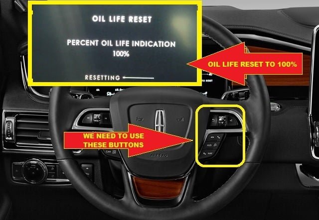2015-2020 Lincoln Navigator Oil life reset - oil life reset to 100%