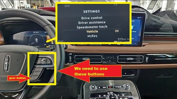 2016-2020 Lincoln Nautilus MKX Oil Reset -navigate settings -then vehicle