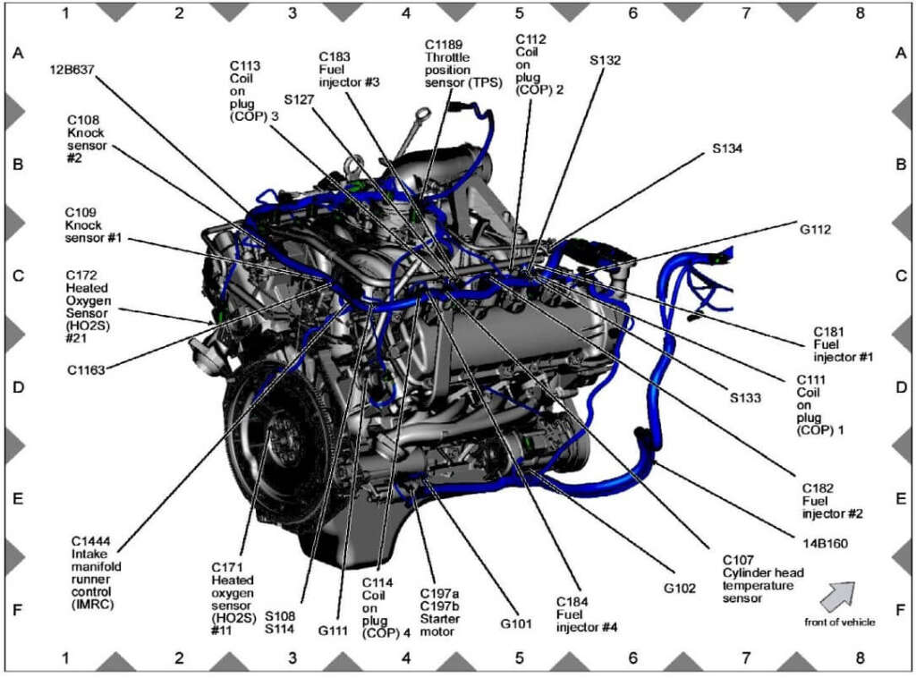 Ford F-Series V10 6.8L Engine Sensor Location Guide 1