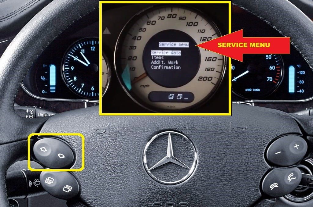 Mercedes-Benz CLS W219 C219 Oil Service Reset -service menu
