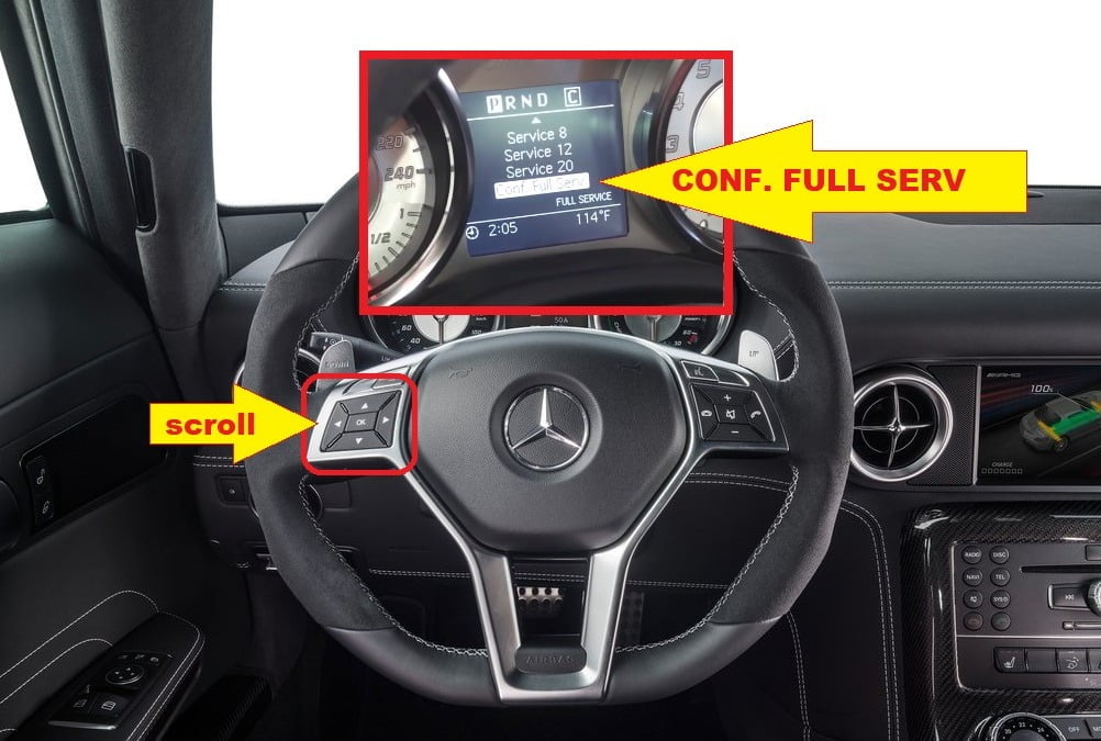 Mercedes-Benz SLS AMG Service Indicator reset -conf full serv
