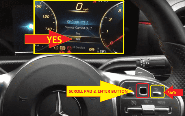 Step 11 Mercedes-Benz CLA C118 Service Light -select yes