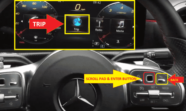 Step 3 Mercedes-Benz CLA C118 Service Light -Select Trip
