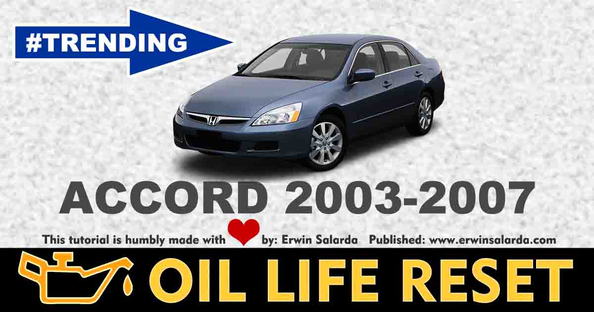 HOW TO RESET- Honda Accord 2003-2007 Oil Service Light
