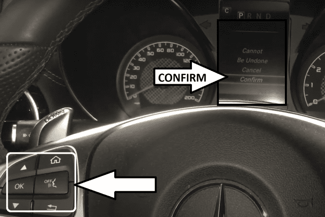 Mercedes-Benz AMG GT Oil Service Reset -select confirm