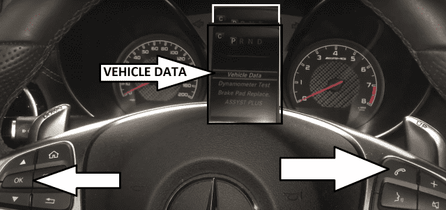 Mercedes-Benz AMG GT Oil Service Reset -vehicle data