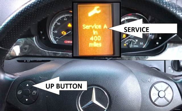 Mercedes-Benz Vito Oil Service Light Reset- UP button - service