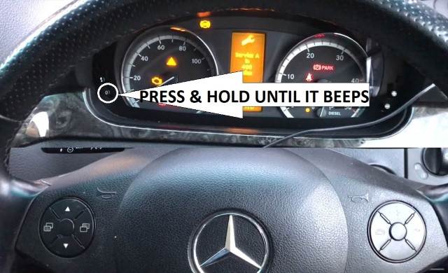 Mercedes-Benz Vito Oil Service Light Reset-press and hold the zero button until it beeps