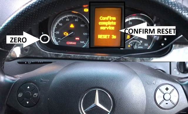 Mercedes-Benz Vito Oil Service Light Reset- zero button -confirm reset