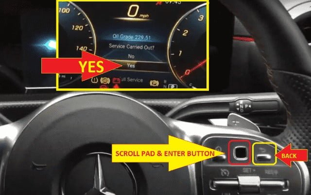 Step 10 -HOW TO RESET Mercedes-Benz AMG A35 Service Light Reset -Select yes
