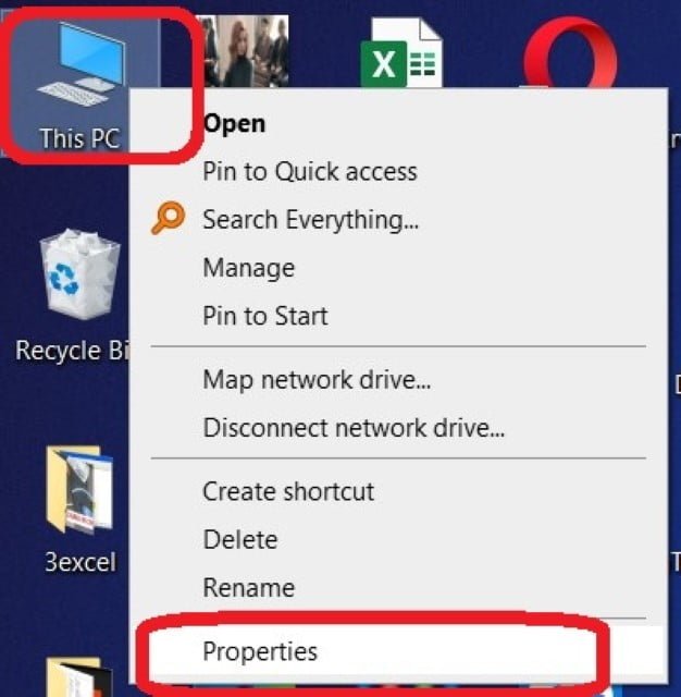right click my computer-select properties