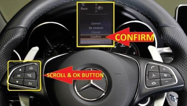 Mercedes-Benz AMG C43 2006-2018 Service  Maintenance Reminder Light Reset-cannot-be-undone-select-confirm