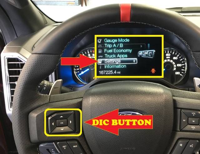 Ford raptor oil reset - press down button to scroll settings then press the ok button (erwin) (erwin)