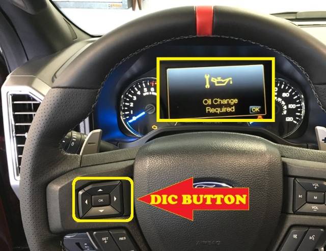 Ford raptor oil reset - press ok button to dismissed the message (erwin) (erwin)