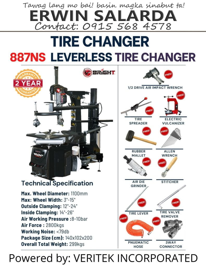 BRIGHT 887NS Leopard Leverless ROBOTIC Tire Changer -Philippines
