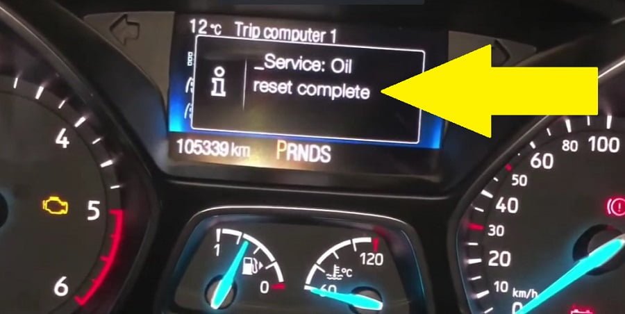 Ford Kuga Oil Change required - service oil reset complete