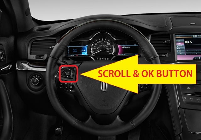 HOW TO RESET- Lincoln MKS oil reset -scroll and ok button