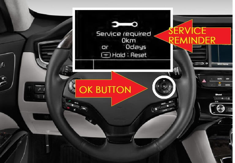Kia K900 2012-2013-2014-2015-2016-2017-2018 Service Required Oil reset 
