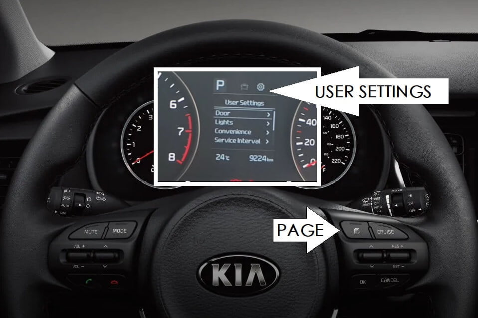 Kia K2 - User settings
