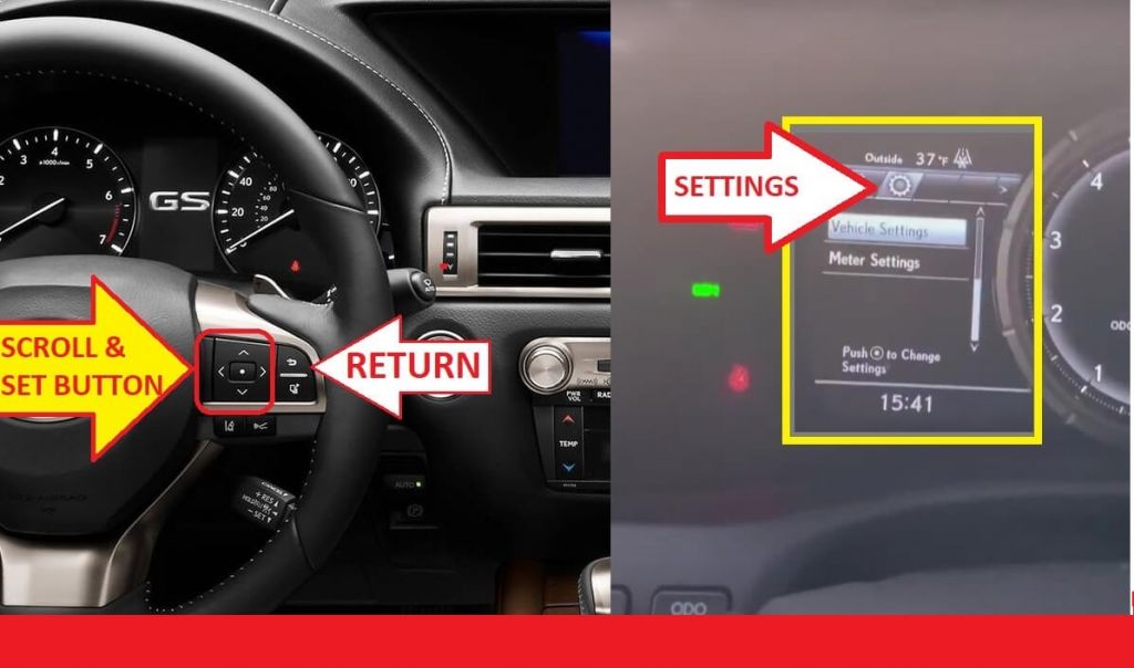 Lexus gsf 2016-2017-2018-2019-2020 Oil Reset - scroll to settings