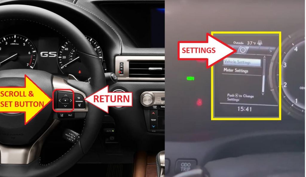 Lexus GS350 Scroll to settings