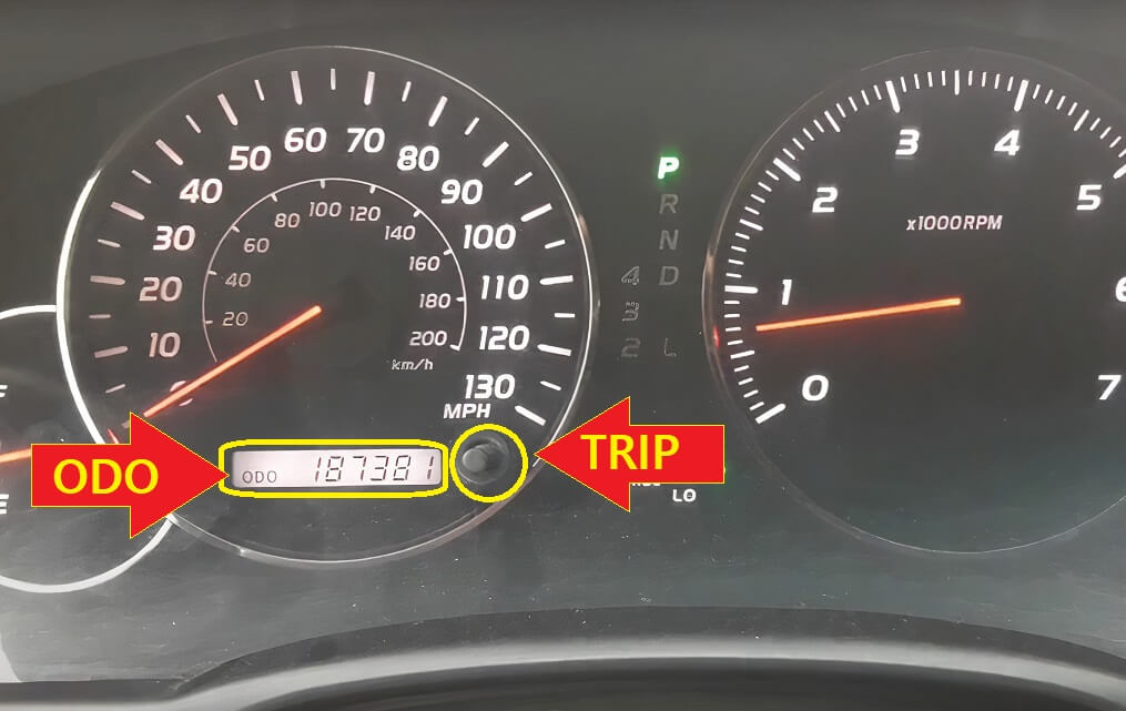 Lexus GX470 Oil Maint Reqd reset - press trip button set to odo